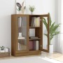 Vitrina madera contrachapada roble marrón 82,5x30,5x115 cm