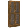 Vitrina madera contrachapada roble ahumado 82,5x30,5x185,5 cm