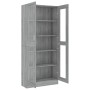 Vitrina de madera contrachapada gris sonoma 82,5x30,5x185,5 cm