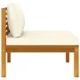 2-piece sofa set with cream white cushions and acacia wood. by vidaXL, Modular outdoor sofas - Ref: Foro24-316285, Price: 189...