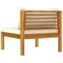 2-piece sofa set with cream white cushions and acacia wood. by vidaXL, Modular outdoor sofas - Ref: Foro24-316285, Price: 189...