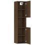 Armario de baño madera de ingeniería marrón roble 30x30x130 cm