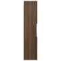 Armario de baño madera de ingeniería marrón roble 30x30x130 cm