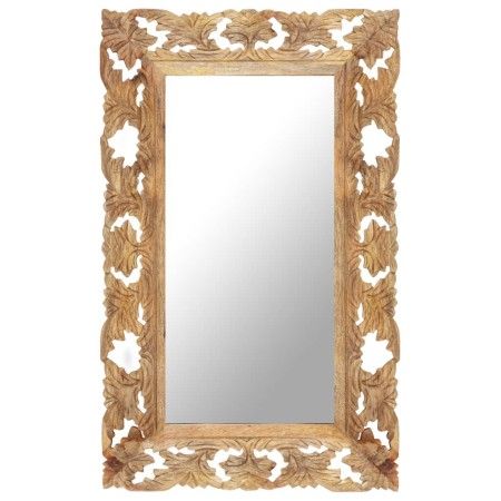 Brown hand carved mirror 80x50 cm solid mango wood by vidaXL, Mirrors - Ref: Foro24-321639, Price: 106,95 €, Discount: %