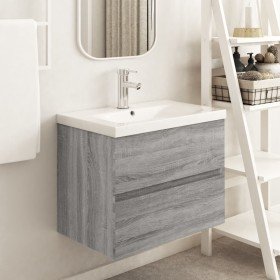 Mueble de lavabo madera de ingeniería gris Sonoma 60x38,5x45 cm en Muebles de baño | Comprar online en Foro24