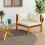 Ecksofa Kissen cremeweißes Akazienholz von vidaXL, Modulare Sofas für den Außenbereich - Ref: Foro24-316287, Preis: 172,49 €,...