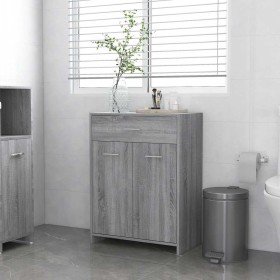 Armario de baño madera contrachapada gris Sonoma 60x33x80 cm Armario de baño madera contrachapada gris Sonoma 60x33x80 cm