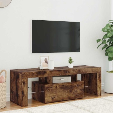 Mueble de TV con luces LED roble ahumado 120x35x40 cm en Muebles TV | Comprar online en Foro24