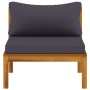 Mittelsofa mit dunkelgrauen Akazienholzkissen von vidaXL, Modulare Sofas für den Außenbereich - Ref: Foro24-316288, Preis: 11...