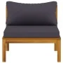Mittelsofa mit dunkelgrauen Akazienholzkissen von vidaXL, Modulare Sofas für den Außenbereich - Ref: Foro24-316288, Preis: 12...