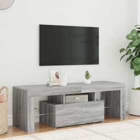Mueble de TV con luces LED gris Sonoma 120x35x40 cm