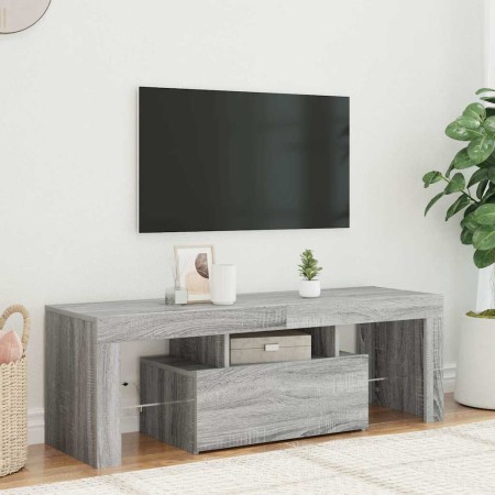 Mueble de TV con luces LED gris Sonoma 120x35x40 cm en Muebles TV | Comprar online en Foro24