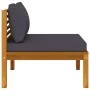 Mittelsofa mit dunkelgrauen Akazienholzkissen von vidaXL, Modulare Sofas für den Außenbereich - Ref: Foro24-316288, Preis: 12...