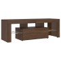 Mueble de TV con luces LED marrón roble 120x35x40 cm