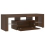 Mueble de TV con luces LED marrón roble 120x35x40 cm