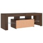 Mueble de TV con luces LED marrón roble 120x35x40 cm