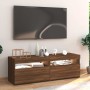 Mueble de TV con luces LED marrón roble 120x35x40 cm en Muebles TV | Comprar online en Foro24