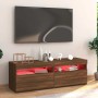 Mueble de TV con luces LED marrón roble 120x35x40 cm en Muebles TV | Comprar online en Foro24