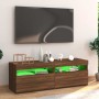 Mueble de TV con luces LED marrón roble 120x35x40 cm en Muebles TV | Comprar online en Foro24