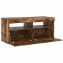 Mueble de TV con luces LED roble ahumado 90x35x40 cm en Muebles TV | Comprar online en Foro24