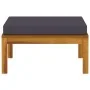 Footstool with dark gray cushion solid acacia wood by vidaXL, Modular outdoor sofas - Ref: Foro24-316290, Price: 88,23 €, Dis...