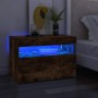 Mueble de TV con luces LED color roble ahumado 60x35x40 cm en Muebles TV | Comprar online en Foro24