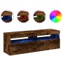 Muebles de TV con luces LED 2 uds roble ahumado 60x35x40 cm en Muebles TV | Comprar online en Foro24