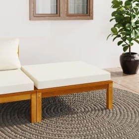 Footrest with cream white cushion solid acacia wood by vidaXL, Modular outdoor sofas - Ref: Foro24-316291, Price: 93,27 €, Di...