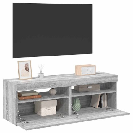 Muebles de TV 2 uds con luces LED gris Sonoma 60x35x40 cm en Muebles TV | Comprar online en Foro24