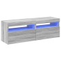 Muebles de TV 2 uds con luces LED gris Sonoma 60x35x40 cm en Muebles TV | Comprar online en Foro24