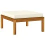 Footrest with cream white cushion solid acacia wood by vidaXL, Modular outdoor sofas - Ref: Foro24-316291, Price: 93,27 €, Di...