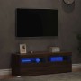 Muebles de TV con luces LED 2 uds marrón roble 60x35x40 cm