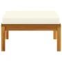 Footrest with cream white cushion solid acacia wood by vidaXL, Modular outdoor sofas - Ref: Foro24-316291, Price: 93,27 €, Di...