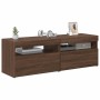 Muebles de TV con luces LED 2 uds marrón roble 60x35x40 cm