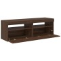 Muebles de TV con luces LED 2 uds marrón roble 60x35x40 cm