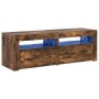 Mueble de TV con luces LED roble ahumado 120x35x40 cm