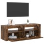 Mueble de TV con luces LED roble ahumado 120x35x40 cm