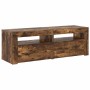 Mueble de TV con luces LED roble ahumado 120x35x40 cm