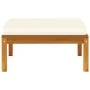 Footrest with cream white cushion solid acacia wood by vidaXL, Modular outdoor sofas - Ref: Foro24-316291, Price: 93,27 €, Di...