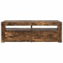 Mueble de TV con luces LED roble ahumado 120x35x40 cm