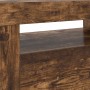 Mueble de TV con luces LED roble ahumado 120x35x40 cm