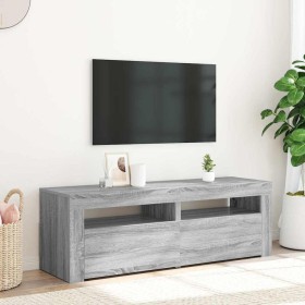 Mueble de TV con luces LED gris Sonoma 120x35x40 cm