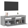 Mueble de TV con luces LED gris Sonoma 120x35x40 cm