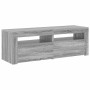 Mueble de TV con luces LED gris Sonoma 120x35x40 cm