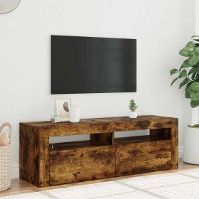 Mueble de TV con luces LED color roble ahumado 120x35x40 cm en Muebles TV | Comprar online en Foro24