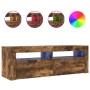 Mueble de TV con luces LED color roble ahumado 120x35x40 cm en Muebles TV | Comprar online en Foro24