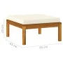 Footrest with cream white cushion solid acacia wood by vidaXL, Modular outdoor sofas - Ref: Foro24-316291, Price: 93,27 €, Di...