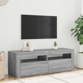 Mueble de TV con luces LED gris Sonoma 120x35x40 cm