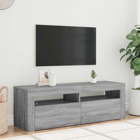 Mueble de TV con luces LED gris Sonoma 120x35x40 cm en Muebles TV | Comprar online en Foro24