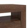 Mueble de TV con luces LED marrón roble 120x35x40 cm